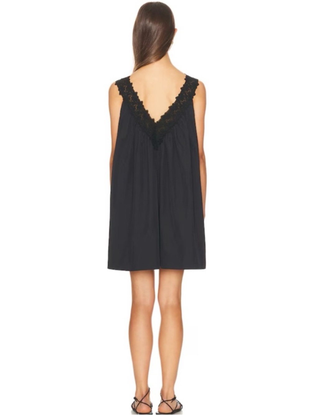 Helsa Mini Dress With Lace in Tech Poplin - Picture 13 of 15